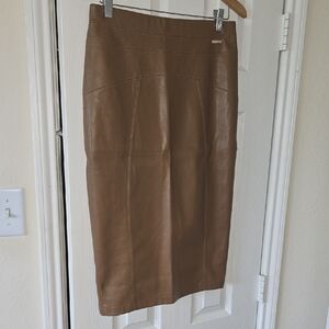 Marc New York Brown Leather Pencil Skirt